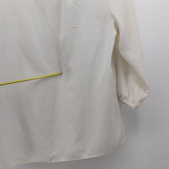 LOFT Factory women's sheer cream colored blouse top 3/4 sleeves Size Small - Picture 12 of 13